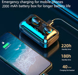 Wireless Waterproof Earbuds with 2200 mAh Power Bank